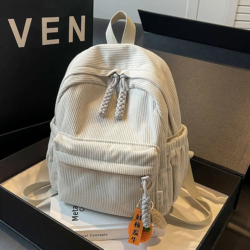 Shoulder Bag for Women Backpack Fashion Corduroy Student Backpack Travel Backpack Cute Backpacks Back To School Bags Mochila Sac