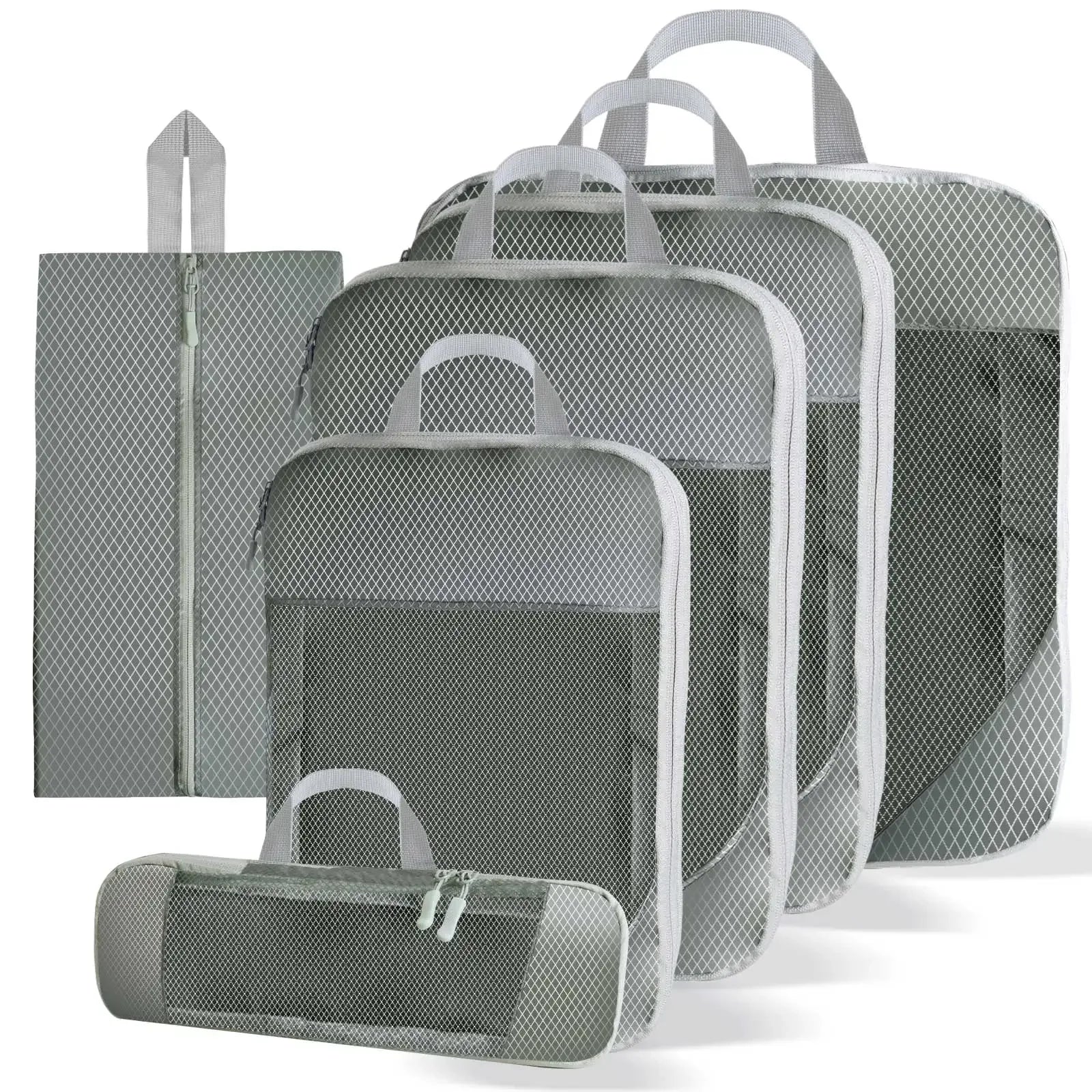 6Pcs Compression Packing Cubes Set for Travel Packing Cubes Compression Compressible Storage Bags for Carry On and Suitcases - Luvia