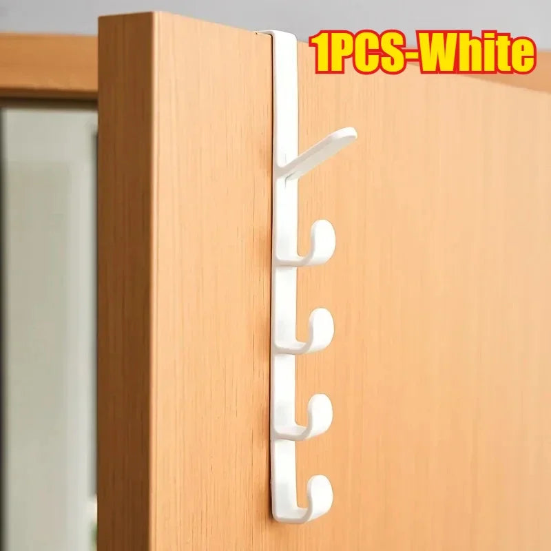 1pcs Bedroom Door Hanger Clothes Hanging Rack Over The Door Plastic Home Storage Organization Hooks, Purse Holder for Bags Rails