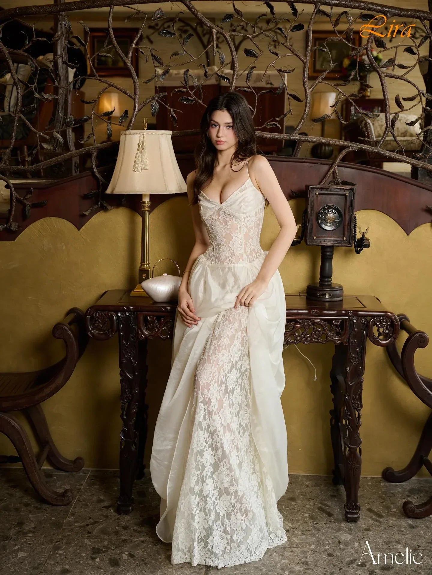 Customized Straight V-Neck Elegant Sexy Fashion Evening Dress and Soft High Quality Bespoke Occasion Gowns Soft Bridal Party - Luvia