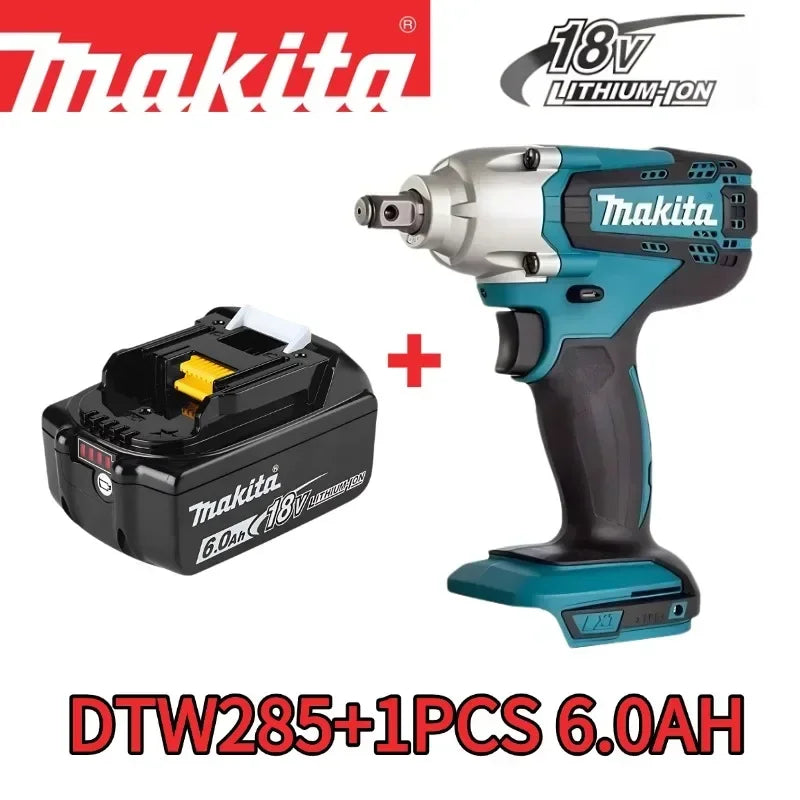 💯️Makita DTW285 Tools Impact Wrench Machine Brushless Cordless Electric Wrench High Torque Rechargable Tool Makita 18V Battery
