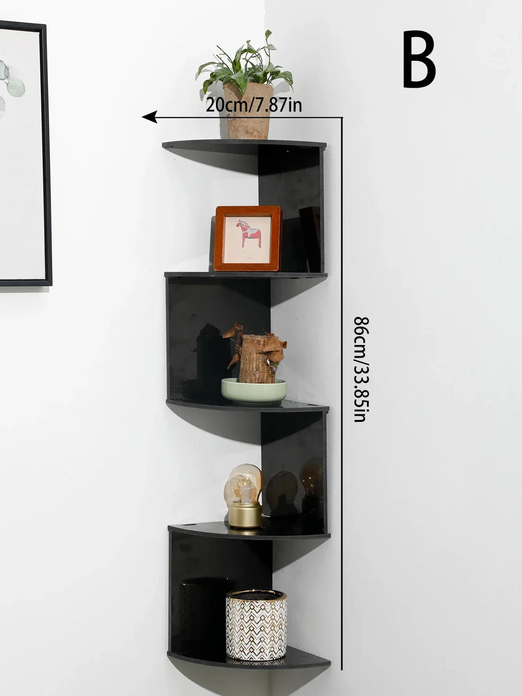 5-tier Floating Wall Shelf Corner Storage Rack Aesthetic Room Decoration Home Decoration Living Room Kitchen Display Stand Ledge - Luvia