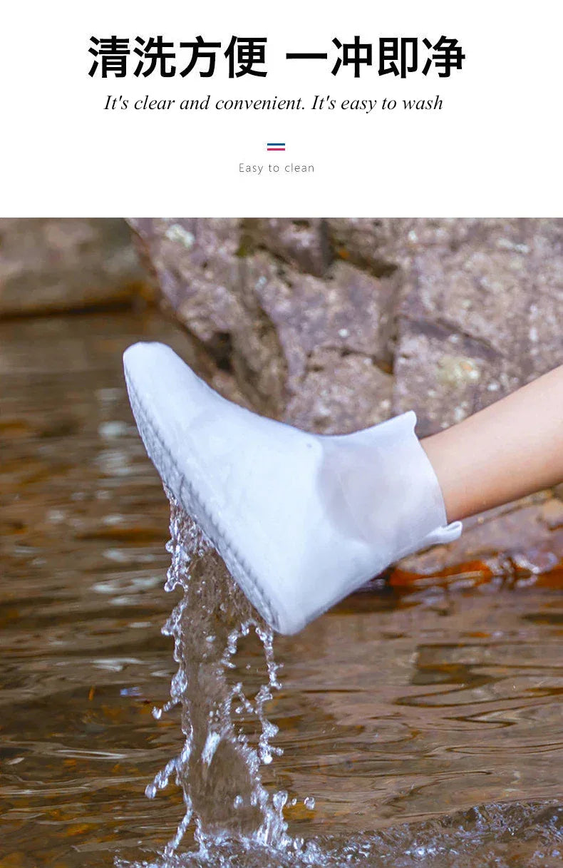 Reusable Rain Boots Waterproof Rain Shoes Covers Non Slip Silicone Overshoes Unisex Rubber Water Resistant Shoe Covers Rainy Day - Luvia