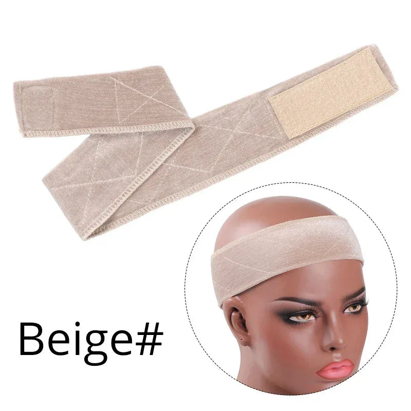 5.5cm Width Non-slip Wig Grip Headband Soft Velvet Hair Band For Fastern Wig Adjustable Wig Band For Women Black Scarf Head 1Pcs - Luvia