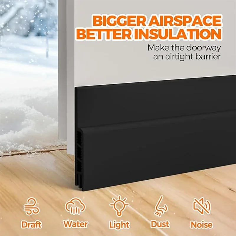 Door Draft Stopper Under Door Draft Blocker Insulator Door Sweep Weather Stripping Noise Stopper Strong Adhesive - Luvia