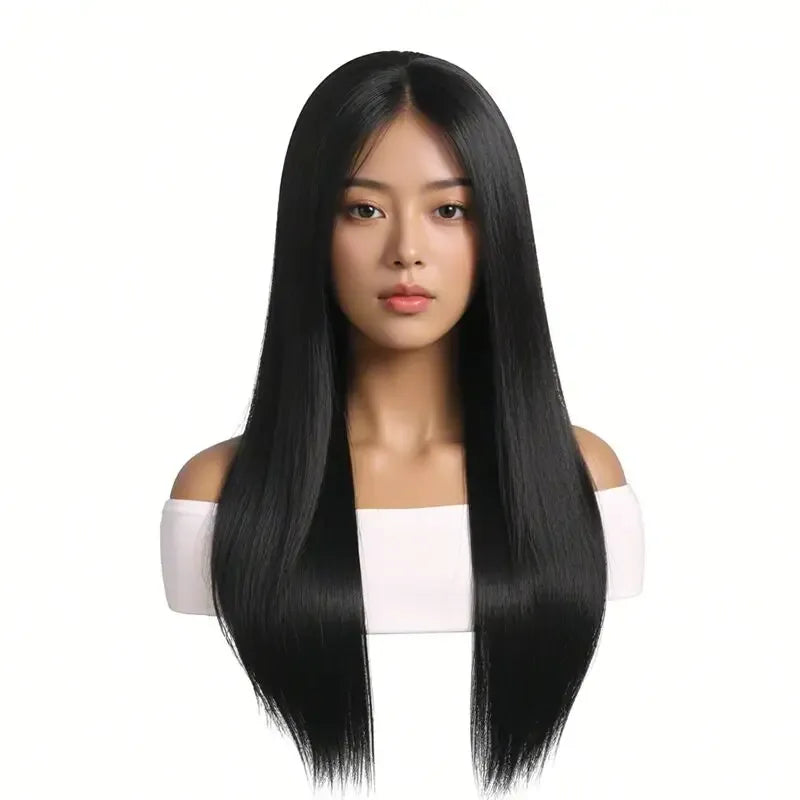 Elegant Long Straight Wig For Women - Heat Resistant Synthetic Hair For Cosplay & Halloween - Luvia
