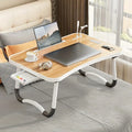 Extra Large Multifunctional Foldable Laptop Bed Desk - Multifunctional Tray Stand with Cup Holder and Drawer Stable and Durable - Luvia