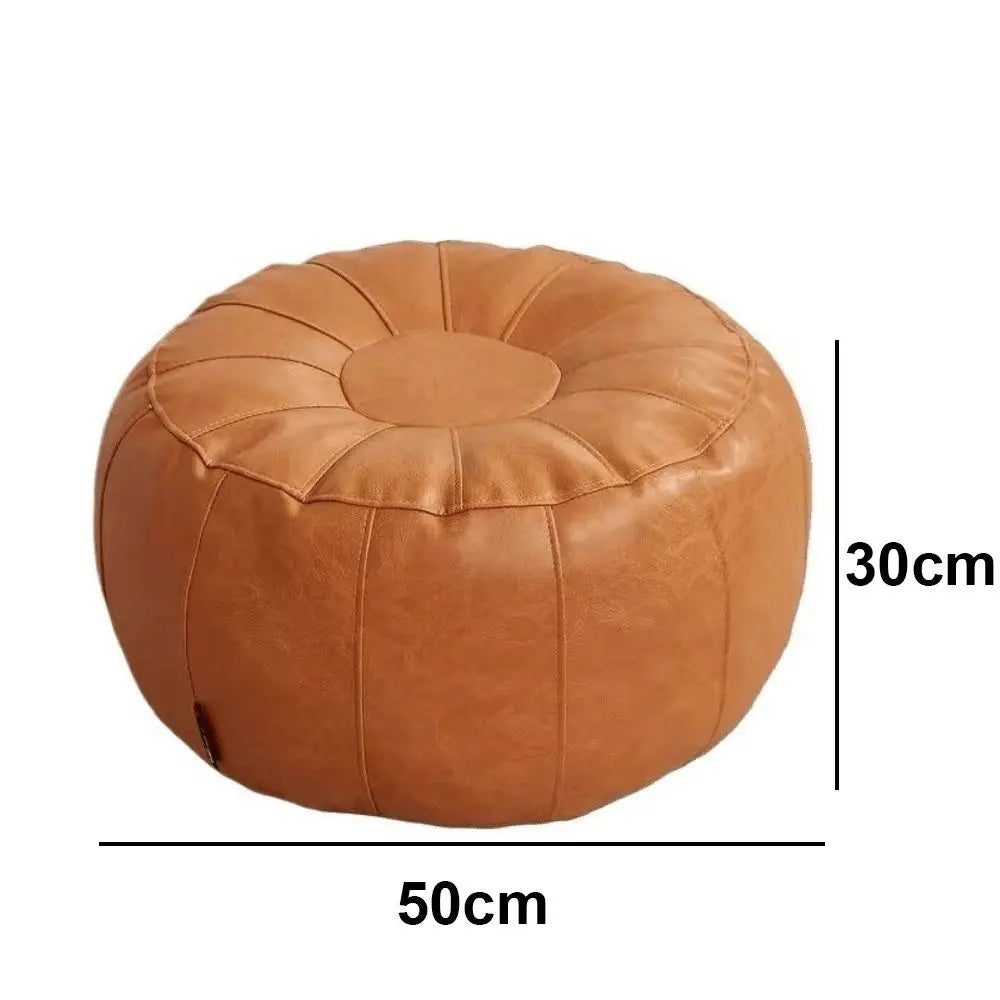 PU Leather Unstuffed Storage Leg Bench Need to Fill Clothes Large Capacity Storage Pouf Round Nordic Sofa Footstool Living Room