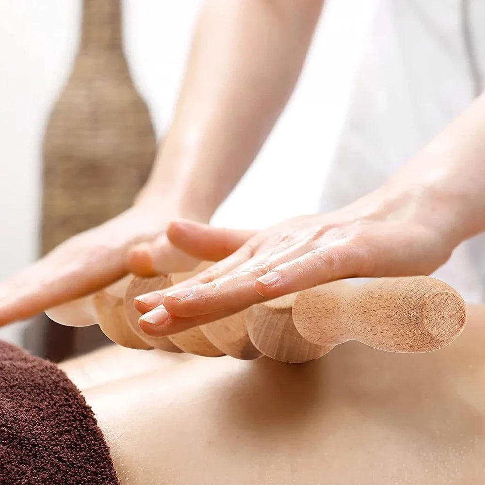 Wood Therapy Massage Tool Lymphatic Drainage Massager Anti Cellulite Fascia Massage Roller for Full Body Muscle Pain Relief - Luvia