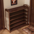 Multi layer shoe rack, retro style rattan woven simple home door shoe cabinet, large capacity storage rack for entrance doors - Luvia