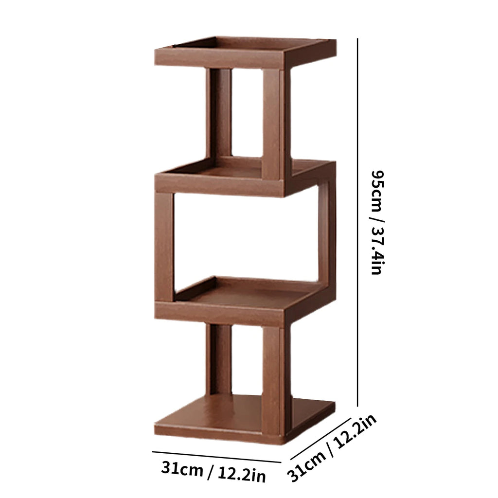 Multi-Tier Bamboo Storage Side/Bedside Table - 3/4/5 Tier Modern Nightstand for Bedrooms & Living Rooms (Small Spaces)