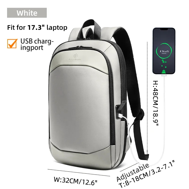 HcanKcan Fashion Men's Backpack Lightweight Expandable Backpack for Men 17.3 Inch Laptop Travel Daypack with USB Port School Bag