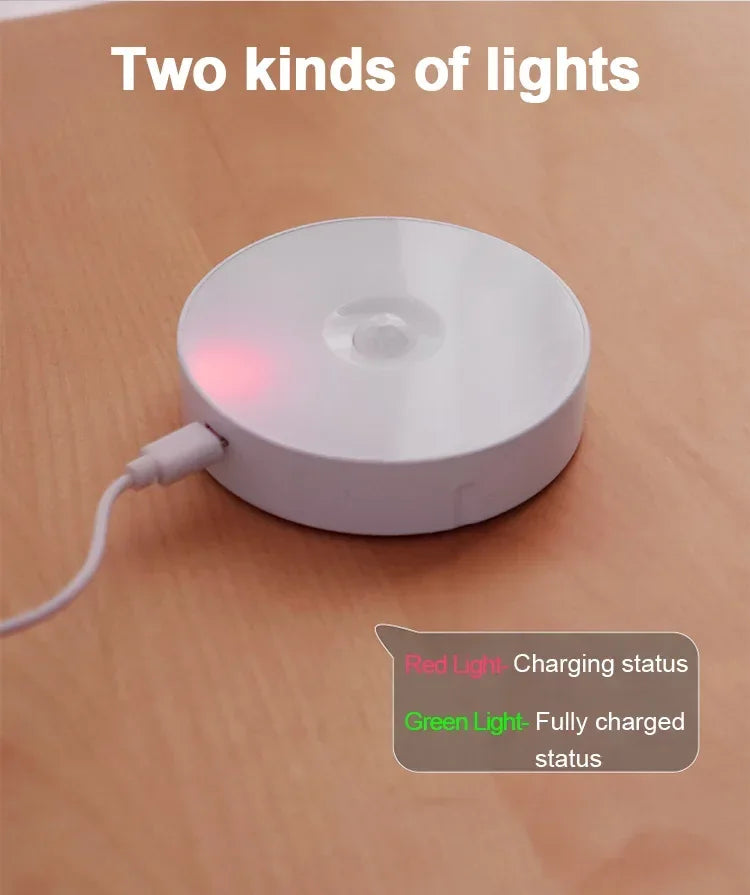 3PCS LED Motion Sensor Light Night Light USB Rechargeable Night Lamp for Kitchen Cabinet Wardrobe Lamp Staircase Closet Light - Luvia