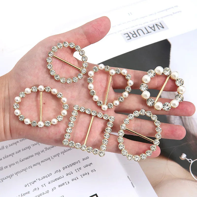 Silk Scarf Ring Clip T-Shirt Corner Hem Tie Brooch Women Scarves Clasp Waist Buckle Fashion Metal Ring for Shirts Clothing Decor - Luvia