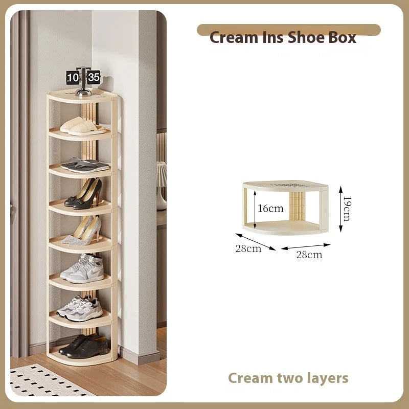 Multi layer shoe rack, space saving, household simple shoe cabinet, economical, door crevice, large capacity storage rack