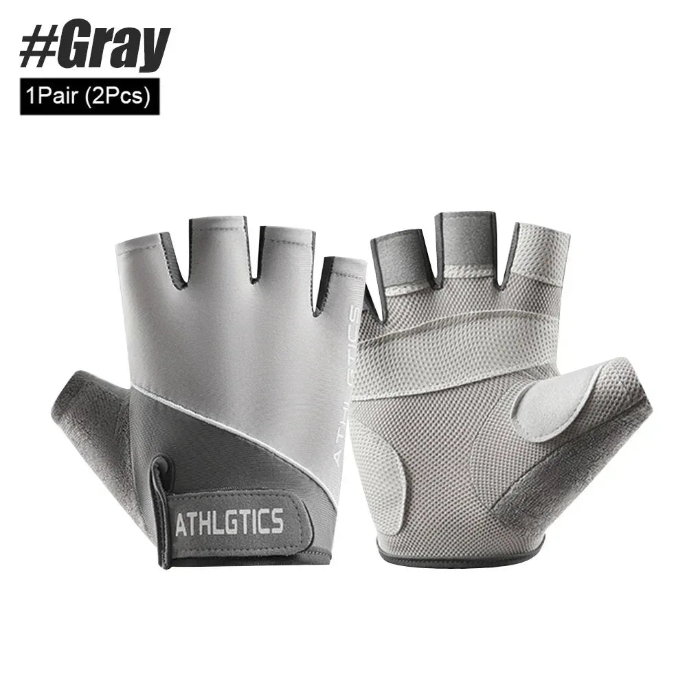 1Pair Breathable Cycling Gloves Workout Gym Gloves for Men Women Weight Lifting Fingerless Gloves Training Exercise Fitness - Luvia