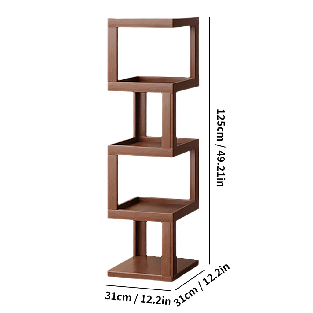 Multi-Tier Bamboo Storage Side/Bedside Table - 3/4/5 Tier Modern Nightstand for Bedrooms & Living Rooms (Small Spaces)