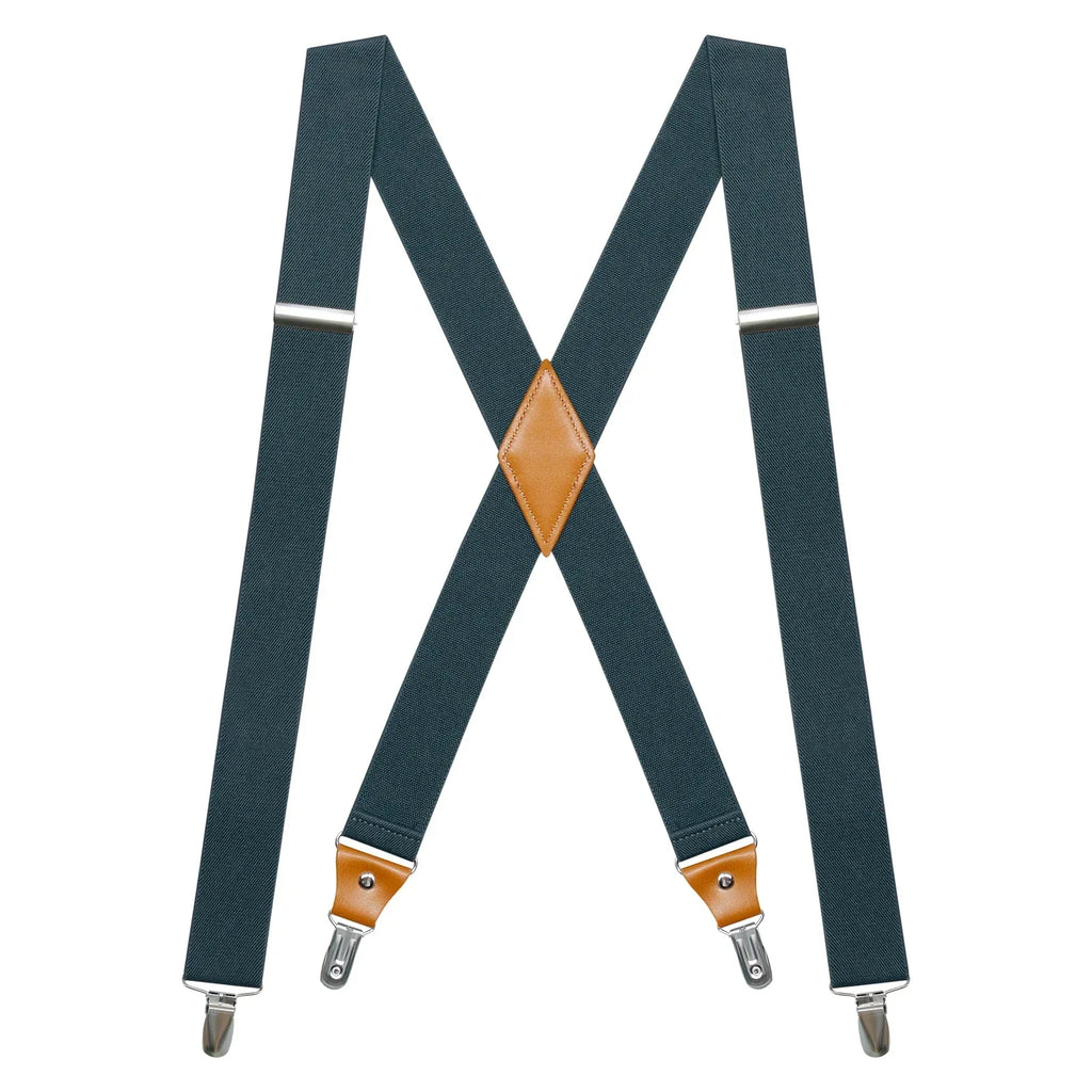Suspenders for MTuxedo en Mens Suspenders X-Back 1.4"Adjustable Elastic Suspender Braces Strong for Work Trousers Wedding - Luvia