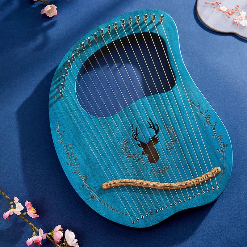 Lyre Harp 16 19 Strings Mahogany Wood Harp Piano 19 Strings Stringed Musical Instrument With Tuning Wrench Spare Strings