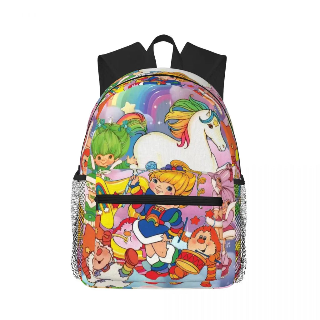 Cartoon Cute Rainbow Brite Student Backpack School Bag Hiking Travel Daypack for Boys Girls Fashion Bookbag Shoulder Bags