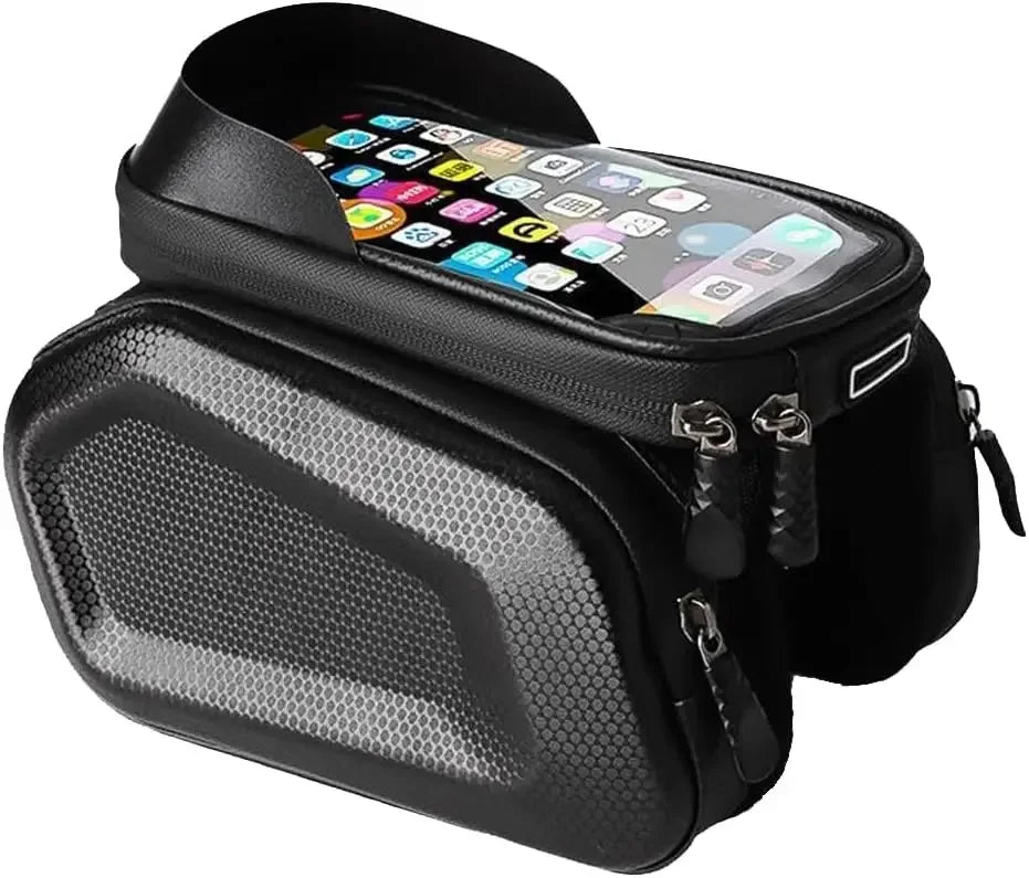 Bike Frame Bag Waterproof Bicycle Bike Phone Front Holder Mount Mountain Bike Accessories for Cell Phone Under 6.8" - Luvia
