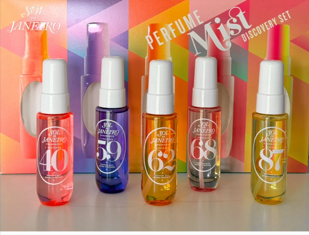 Brazilian Inspired Summer Scent Perfume Set 5 Piece Gift Set Tropical Beach Vacation Long Lasting Body Mist & Oil Mist - Luvia