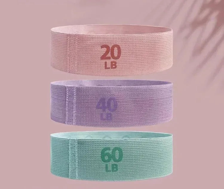 3pcs Resistance Bands Set Adjustable Fabric Loop Bands For Legs Hips Workouts Yoga Pilates Butt Toning Home Fitness Unisex - Luvia