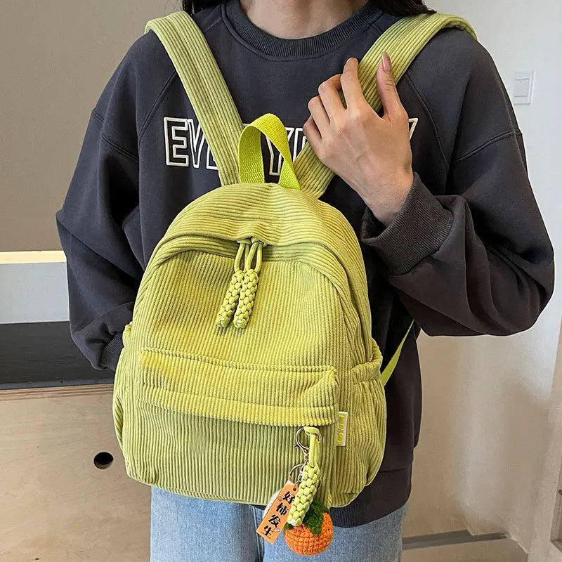 Shoulder Bag for Women Backpack Fashion Corduroy Student Backpack Travel Backpack Cute Backpacks Back To School Bags Mochila Sac