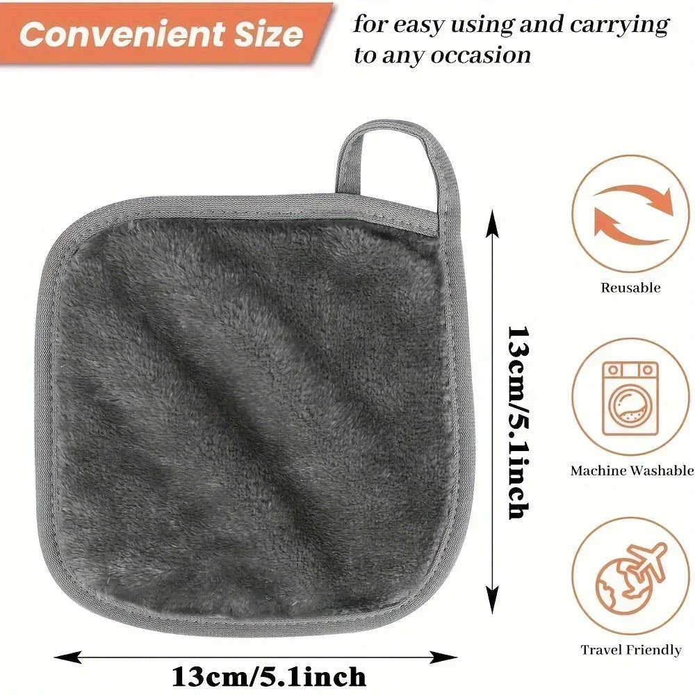 12PCS Microfiber Face Cloths Reusable Makeup Remover Cloth Makeup Towels Face Deep Cleaning Pads Skincare Beauty Tools - Luvia