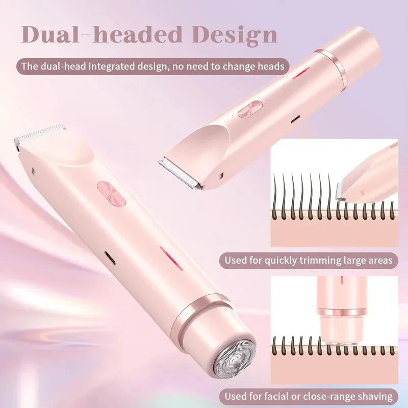 2025 Waterproof Rechargeable Electric Shaver Mini Women Bikini Trimmer Body Hair Remover Mini Double Headed Electric Epilator