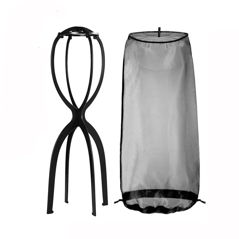 Wig Stand for All Wigs And Wig Storage Bags Adjustable Wig Bag with Drawstring Portable Travel Organizer for keep from Dirt Dust - Luvia