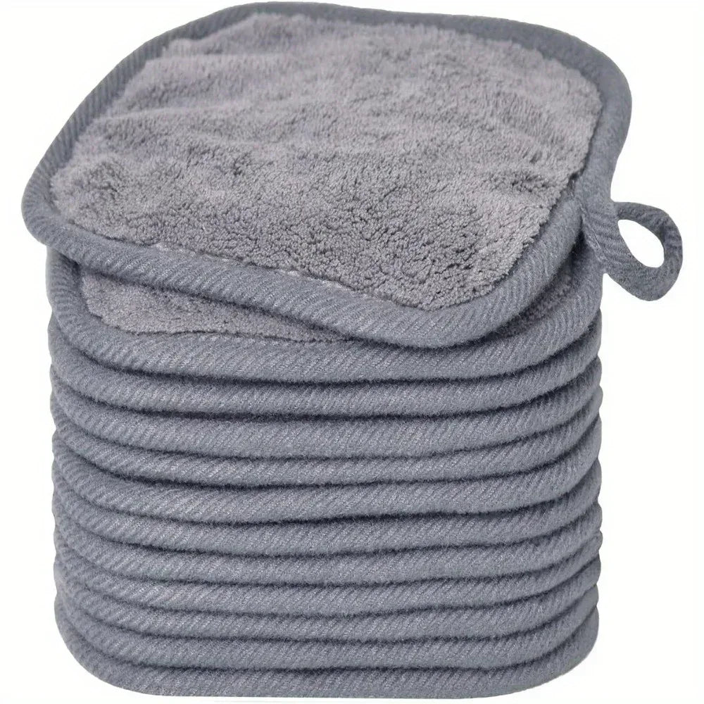 12PCS Microfiber Face Cloths Reusable Makeup Remover Cloth Makeup Towels Face Deep Cleaning Pads Skincare Beauty Tools - Luvia