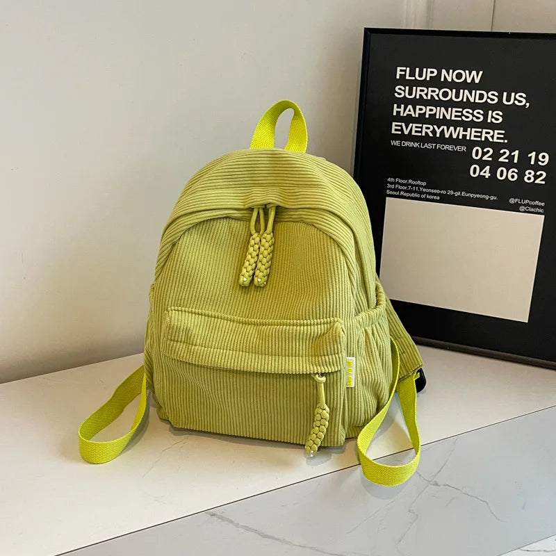 Shoulder Bag for Women Backpack Fashion Corduroy Student Backpack Travel Backpack Cute Backpacks Back To School Bags Mochila Sac